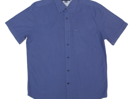 TOMMY HILFIGER Mens Plain Shirt Blue M Online now