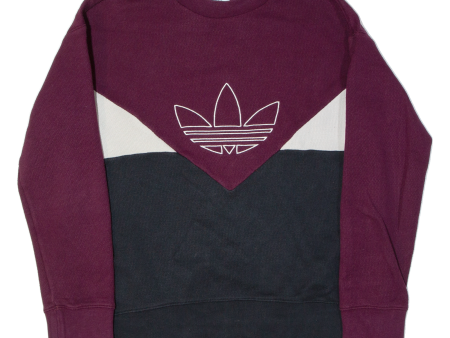 ADIDAS ORIGINALS Womens Sweatshirt Maroon UK 12 on Sale