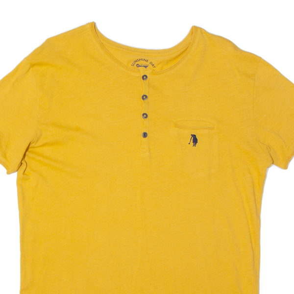 SUNSHINE DAY Mens T-Shirt Yellow L For Cheap