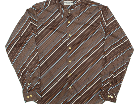 TOM TAILOR Boys Shirt Brown Striped Long Sleeve L Sale