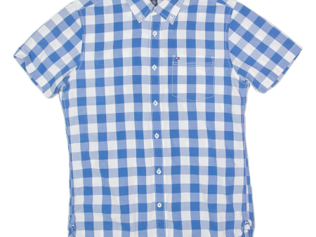 TOMMY HILFIGER Custom Fit Mens Shirt Blue Check M Fashion