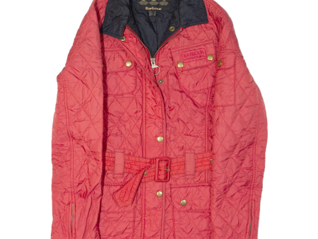 BARBOUR International Womens Quilted Jacket Red UK 8 on Sale