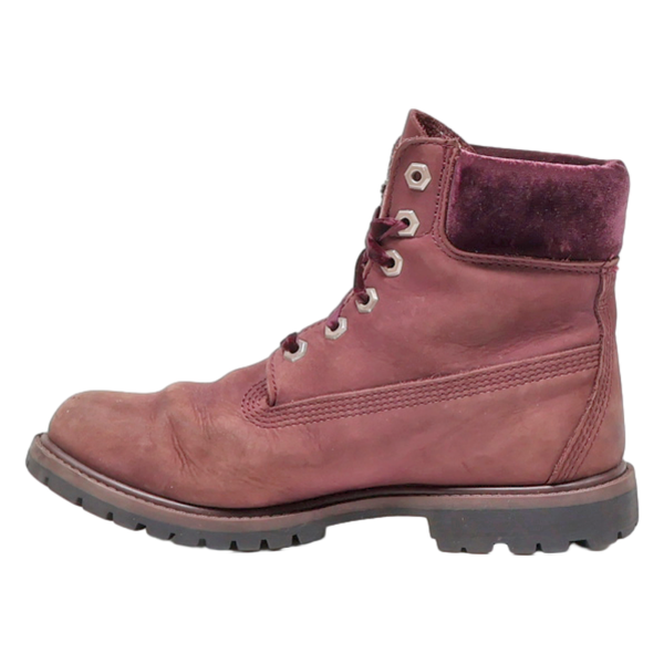 TIMBERLAND Lace-Up Boots Purple Leather Womens UK 5.5 Sale