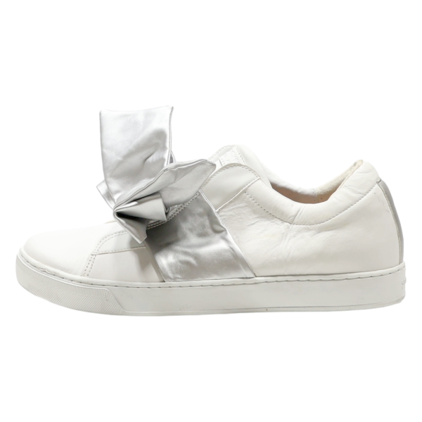 SKECHER STREET Bow Sneaker Trainers White Leather Womens UK 7 Online Sale