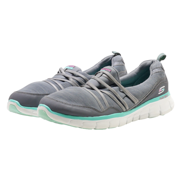 SKECHERS Low Top Trainers Grey Synthetic Womens UK 7 Cheap