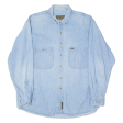 TIMBERLAND Mens Plain Shirt Blue 90s Long Sleeve XL Online now