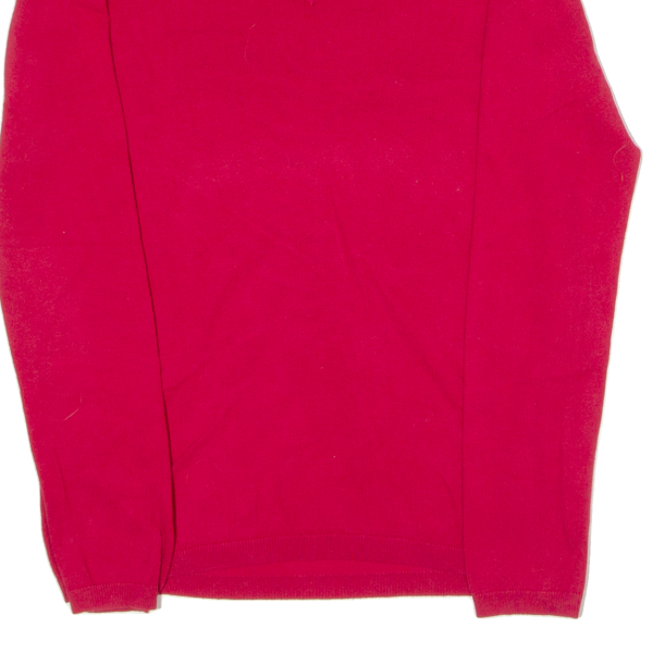 TOMMY HILFIGER Womens Jumper Red V-Neck Tight Knit S For Discount