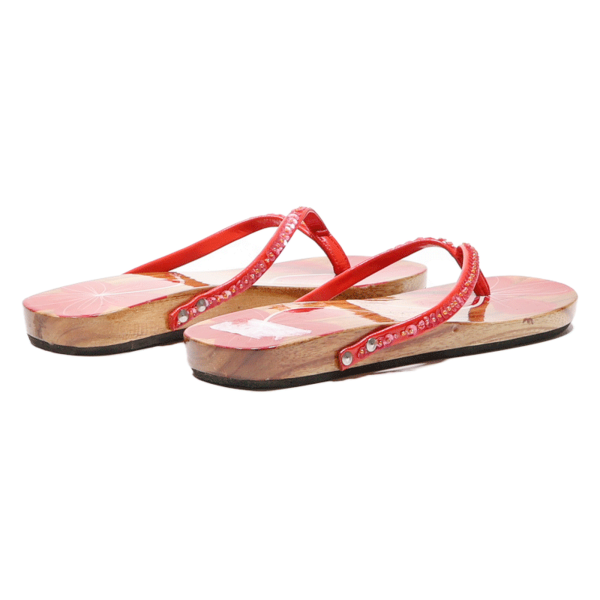 BUFFALO Flip Flop Sandals Red Leather Womens UK 8.5 Cheap