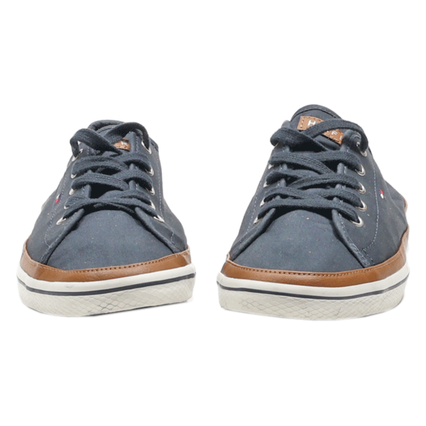 TOMMY HILFIGER Low Top Trainers Blue Canvas Womens UK 6 Online now