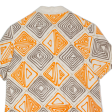 DEBUT Womens Printed Shirt Beige Collared 90s Crazy Pattern S Online now