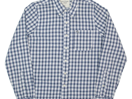 ABERCROMBIE & FITCH Muscle Mens Shirt Grey Check Long Sleeve XL Hot on Sale