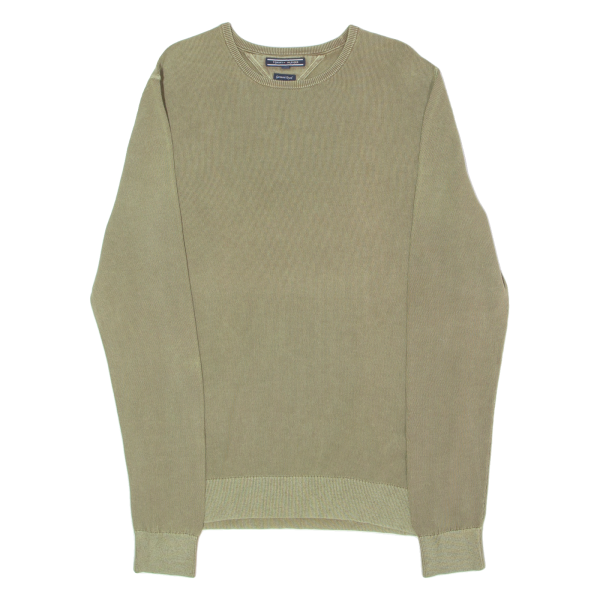 TOMMY HILFIGER Mens Jumper Green Crew Neck Tight Knit L Sale