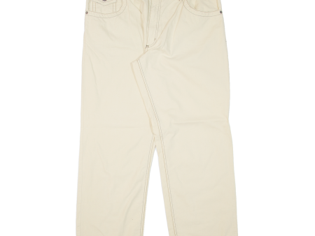 BIAGGINI Mens Trousers Cream Regular Straight W34 L30 on Sale