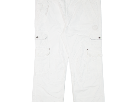 CAMP DAVID Cargo Mens Trousers White Regular Straight W40 L28 Supply