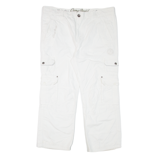 CAMP DAVID Cargo Mens Trousers White Regular Straight W40 L28 Supply