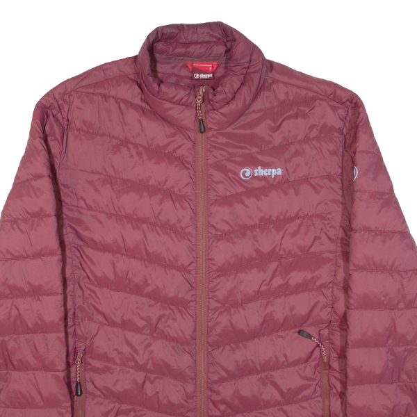 SHERPA Insulated Mens Puffer Jacket Maroon S For Cheap