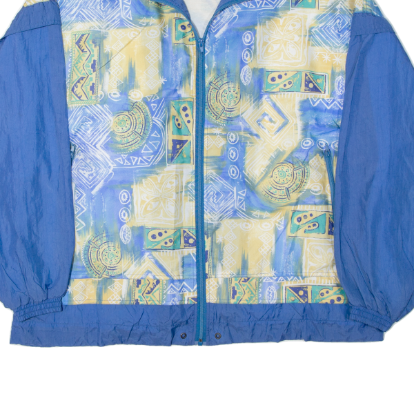 Womens Shell Jacket Blue 90s Crazy Pattern XL For Sale