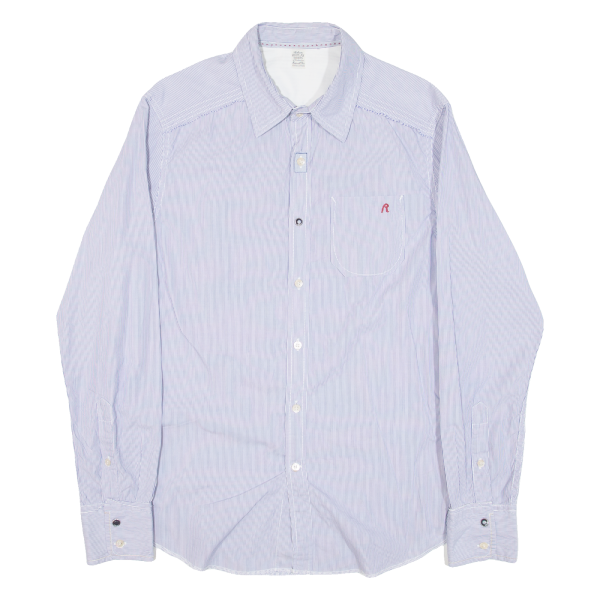 REPLAY Mens Shirt Blue Striped Long Sleeve M Online now