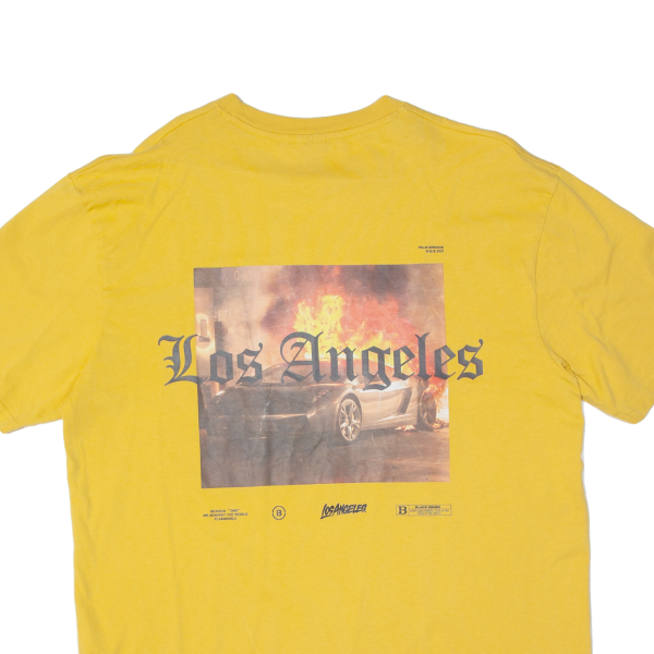 BLACK SQUAD Los Angeles Oversized Mens T-Shirt Yellow USA M Hot on Sale