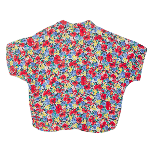 Womens Printed Blouse Red Collared Floral L Online Sale