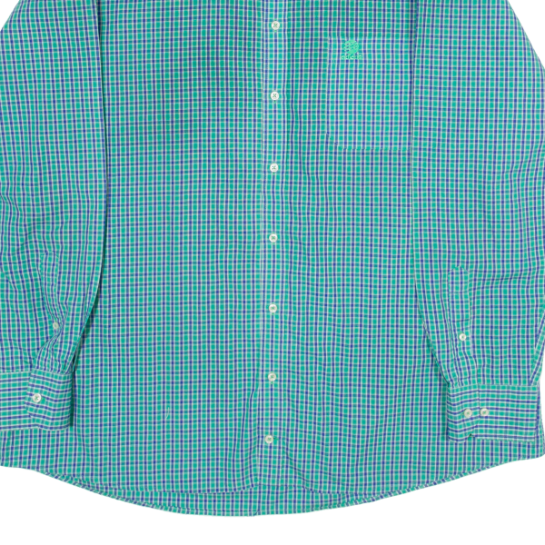 ADIDAS Slim Line Mens Shirt Green Check Long Sleeve 2XL For Cheap