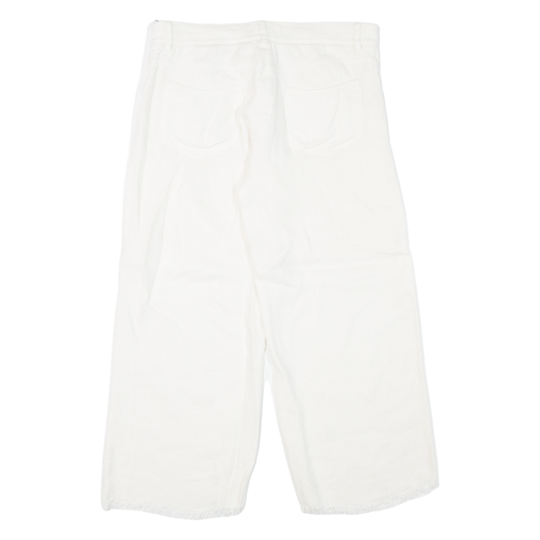 S MAX MARA Crop Womens Trousers White Relaxed Straight W28 L24 Fashion