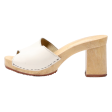 Block Heels White Leather Womens UK 7 on Sale