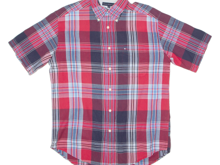 TOMMY HILFIGER Mens Shirt Red Plaid M Fashion