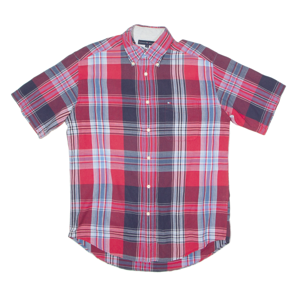 TOMMY HILFIGER Mens Shirt Red Plaid M Fashion