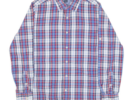 TOMMY HILFIGER Mens Shirt Blue Check Long Sleeve S Fashion