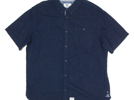 QUIKSILVER Modern Fit Mens Plain Shirt Blue 2XL Online now