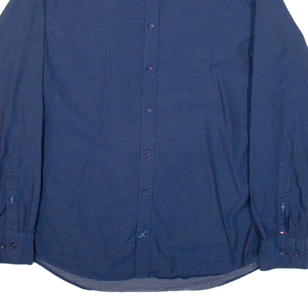 TOMMY HILFIGER New York Fit Mens Shirt Blue Spotted Long Sleeve L For Sale