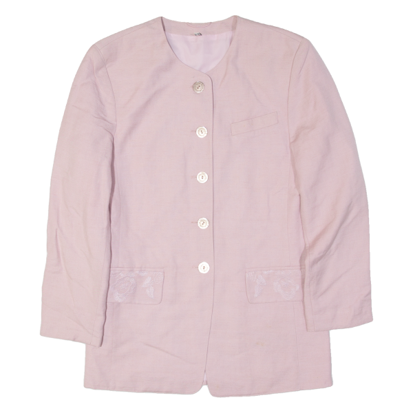 Womens Blazer Jacket Pink Linen UK 10 Supply