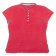 TOMMY HILFIGER Slim Fit Womens Polo Shirt Red 2XL Hot on Sale