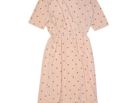 ROPE BERTIK Womens Day Dress Pink Polka Dot Short Sleeve Long M on Sale