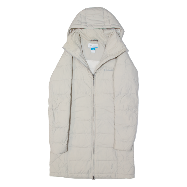 COLUMBIA Womens Puffer Coat Beige Nylon Hooded S Online