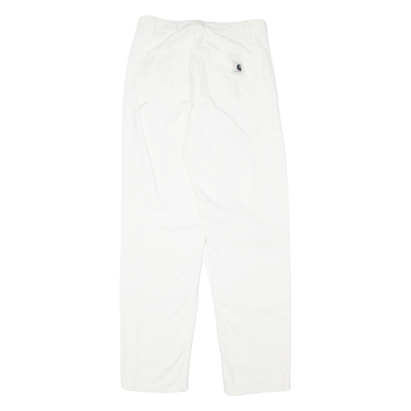 CARHARTT WIP Carpenter Pierce Pant Womens Trousers White Regular Tapered W26 L28 For Cheap