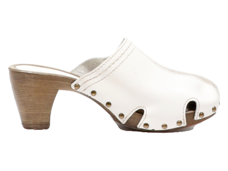 TOMARIS Clog Shoes White Leather Womens UK 6 Hot on Sale