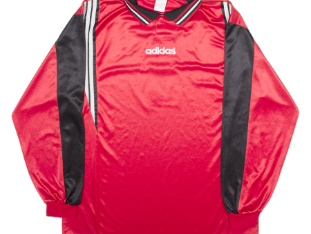 ADIDAS Mens Jersey Red Long Sleeve Collared XL Cheap