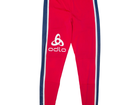 ODLO Sports Mens Leggings Red Nylon Skinny XL W33 L31 on Sale