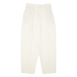 TUZZI Pleated Womens Trousers Cream Regular Mom 90s Wool W28 L28 For Cheap