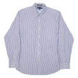 TOMMY HILFIGER Mens Shirt Blue Striped Long Sleeve L For Sale