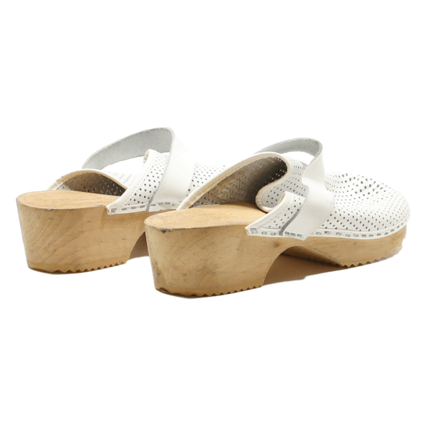 Clog Shoes White Leather Womens UK 8 For Sale