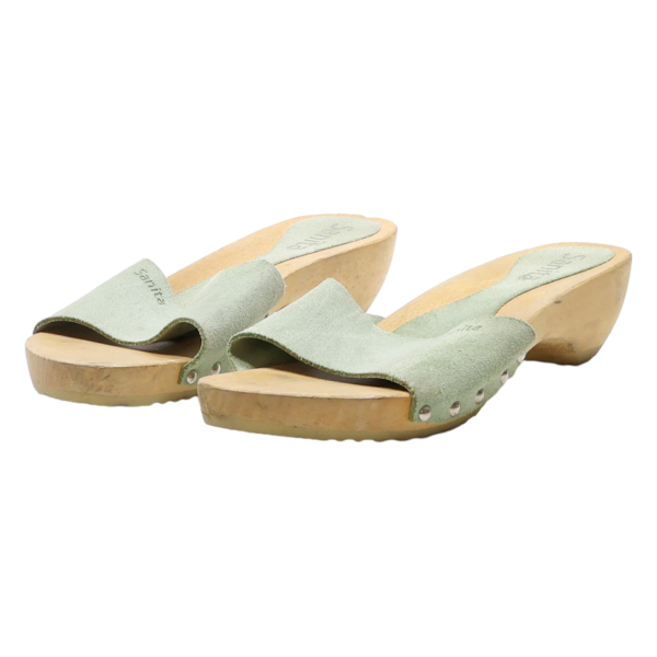 SANITA Slider Sandals Green Suede Womens UK 6 Supply