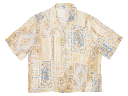 BERNHI-MODE Womens Shirt Beige Geometric M on Sale