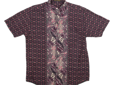 SHINTA THALIA Womens Shirt Maroon 90s Crazy Pattern XL Online Hot Sale