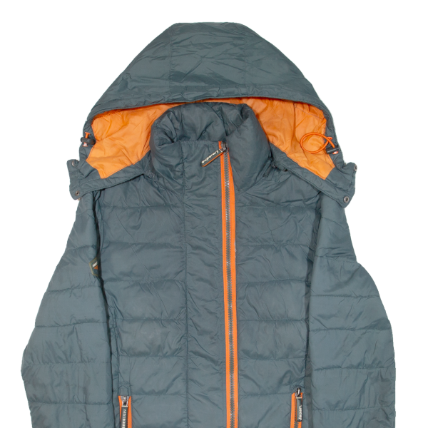 SUPERDRY Insulated Womens Puffer Jacket Blue Nylon Hooded S Online now