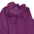 DANILLA Womens Ruffle Blouse Purple Long Sleeve M Sale