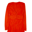 ISSA LONDON Womens Sheath Dress Orange Viscose Long Sleeve Midi UK 12 Sale