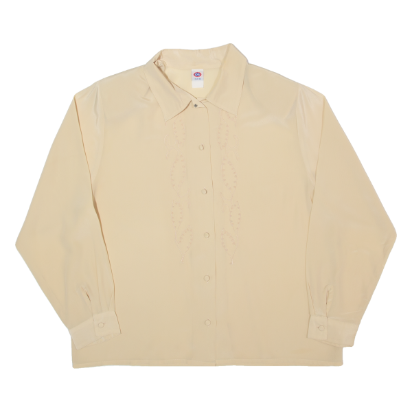 C&A Sheer Womens Blouse Shirt Beige Collared Long Sleeve L Online Sale